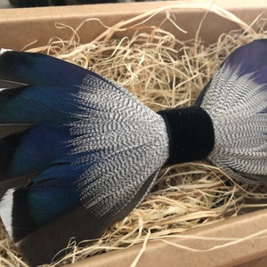 Handmade Male Mallard Duck Feather Bow Tie Style B image 2