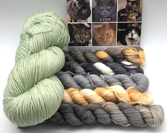 Herd of Cats, Meow Mélange, Herding Cats, Sock, 85/15 Superwash Merino/Nylon, 800 Meters, Denver, Kitty inspired Yarn, sock yarn