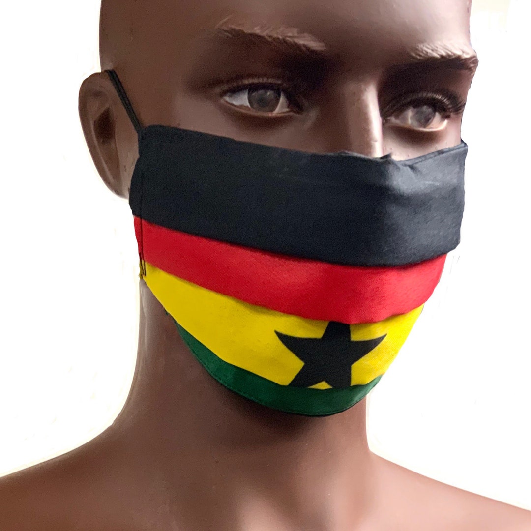 Ghana Face Mask of Nations Hand Made in USA Protective Mouth Etsy