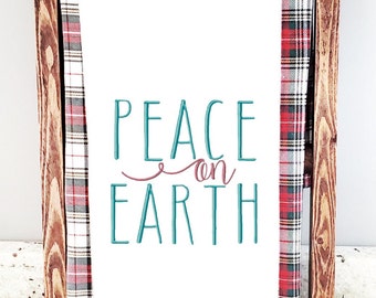 Peace on Earth Christmas Tea Towel, Christmas Tea Towel, Gift Ideas, Tea Towel, Secret Santa for Her, Mom Gift, Hostess Gift, Holiday Gift