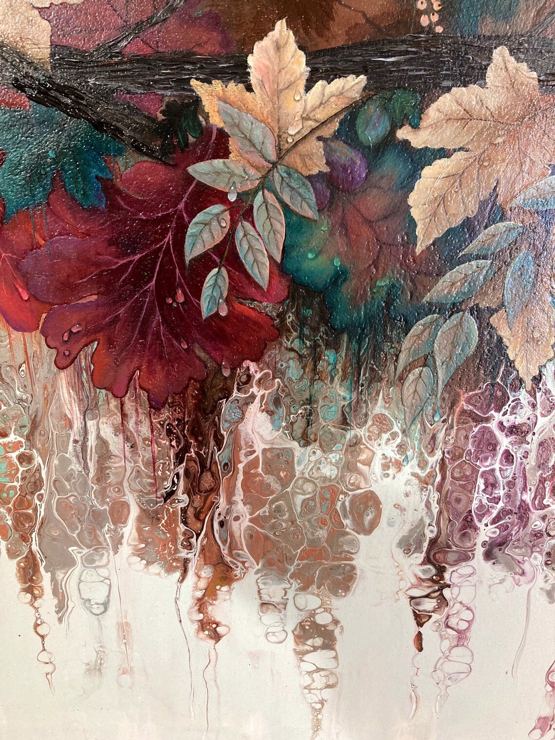 Large oil painting art modern wall decor nature scene acrylic Etsy