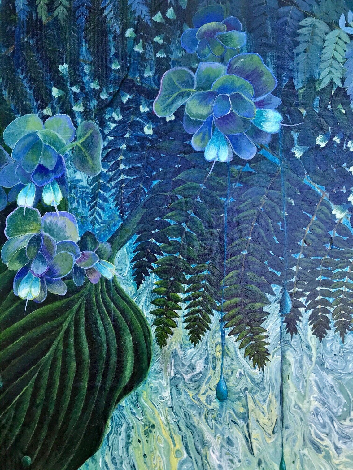 Large Wall Art Modern Wall Decor Nature Scene Acrylic Painting | Etsy