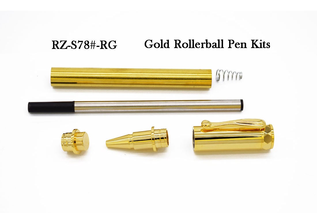 DIY Gold Churchill Fountain and Rollerball Pen Kits Woodturning Kits Pen  Making