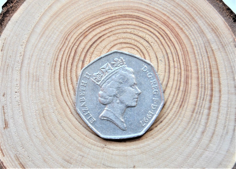 Uk Coin 1997 Queen Elizabeth Ii 50 Pence Of Pound Etsy