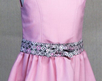 Pink Toddler Dress with Grey print Accent
