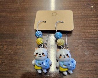 Anime style Acrylic Cat Earrings! Playful kittens