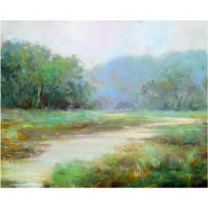 Landscape Painting. River Landscape. Oil Painting Original Hand Painted.