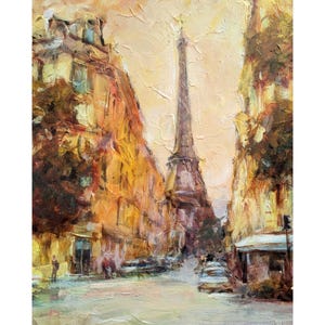 Paris Oil Painting, Eiffel Tower Painting, Impressionism Painting, France Wall Art Original Oil Artwork.