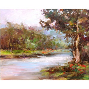 Landscape Oil painting. Original Hand-Painted Painting.