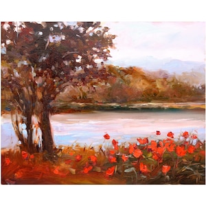 Landscape Oil painting. Original Hand-Painted Painting.