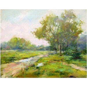 Landscape Painting. Village Landscape. Oil Painting. Original Hand Painted Artwork.