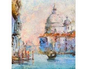 Venedig Ölgemälde Kunst, Italien Wanddekor, handgemachte Malerei Auf Holz.