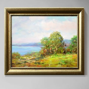 Landscape Painting. Village Landscape. Oil Painting. Original Hand Painted Artwork.