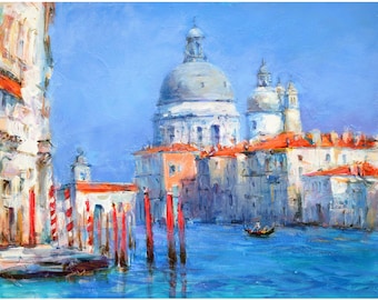 Venedig Ölgemälde. Original handgemaltes Kunstwerk.