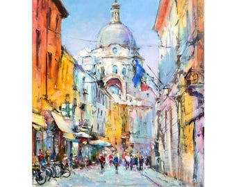 Mantova Mantua Ölgemälde. Original handgemaltes Kunstwerk.