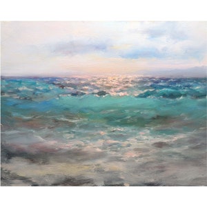 Ocean Painting Sea Oil painting Original Hand Painted Wall Art Seascape Painting Beach Wall Art Oil Artwork Sea Marine Painting.