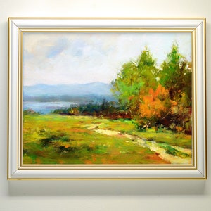 Landscape Painting. Village Landscape. Oil Painting. Original Hand Painted Artwork.