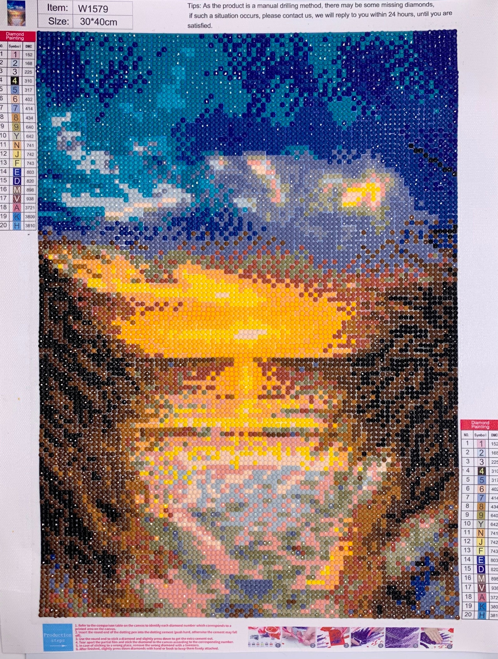Diamond Painting Finished Beach Sunset Sunrise Etsy UK