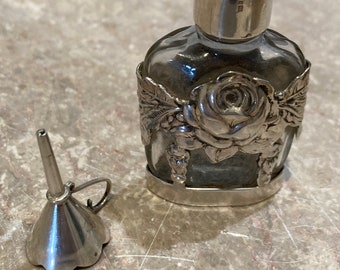 Scent Bottle and Funnel (Hallmarked Silver)