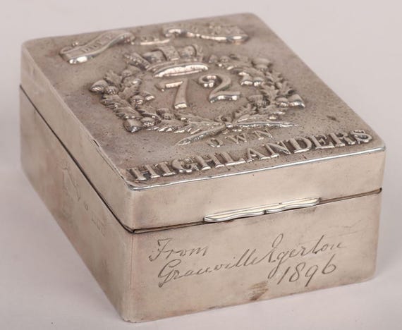 Hallmarked Silver Cigarette Box, Duke of Albany’s Highlanders 1825