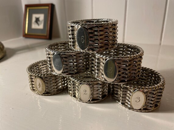 Silver Numbered Napkin Rings Etsy Canada