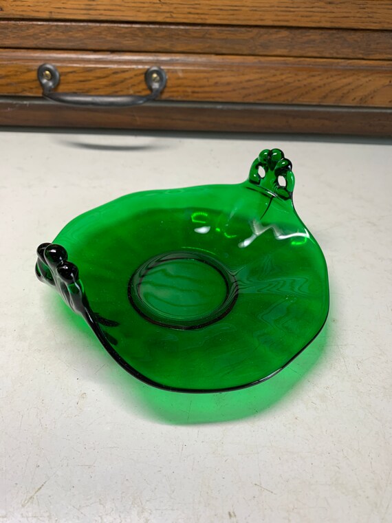 Vintage Emerald Green Candy Dish Etsy