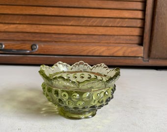 Vintage Olive Green Fenton Candle Holder Base