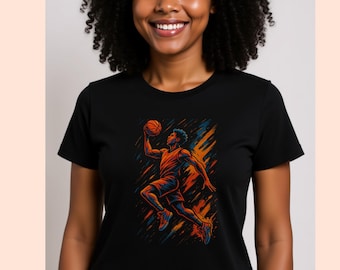 Slam Dunk basketspelare T-shirt: Sportfan Graphic Tee