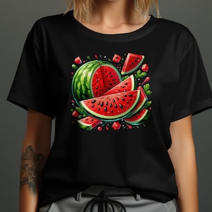 Colorful Watermelon Slice T-Shirt, Fresh Fruit Graphic Tee, Summer Fruit Apparel, Vibrant Summer T-Shirt, Juicy Watermelon Shirt
