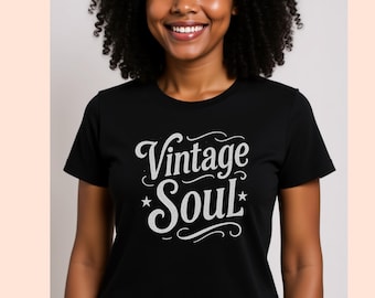 Vintage Soul T-Shirt: Retro Graphic Tee - Black & White