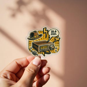 CRB Radio Sticker, Good Buddy Decal, Trucker Hat Sticker, Vintage CB Radio, Retro Ham Radio, Classic Radio, 10 4 Good Buddy Sticker