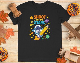 T-shirt Astronaut Pencil Rocket: T-shirt met ruimteliefhebber * T-shirt voor jongeren