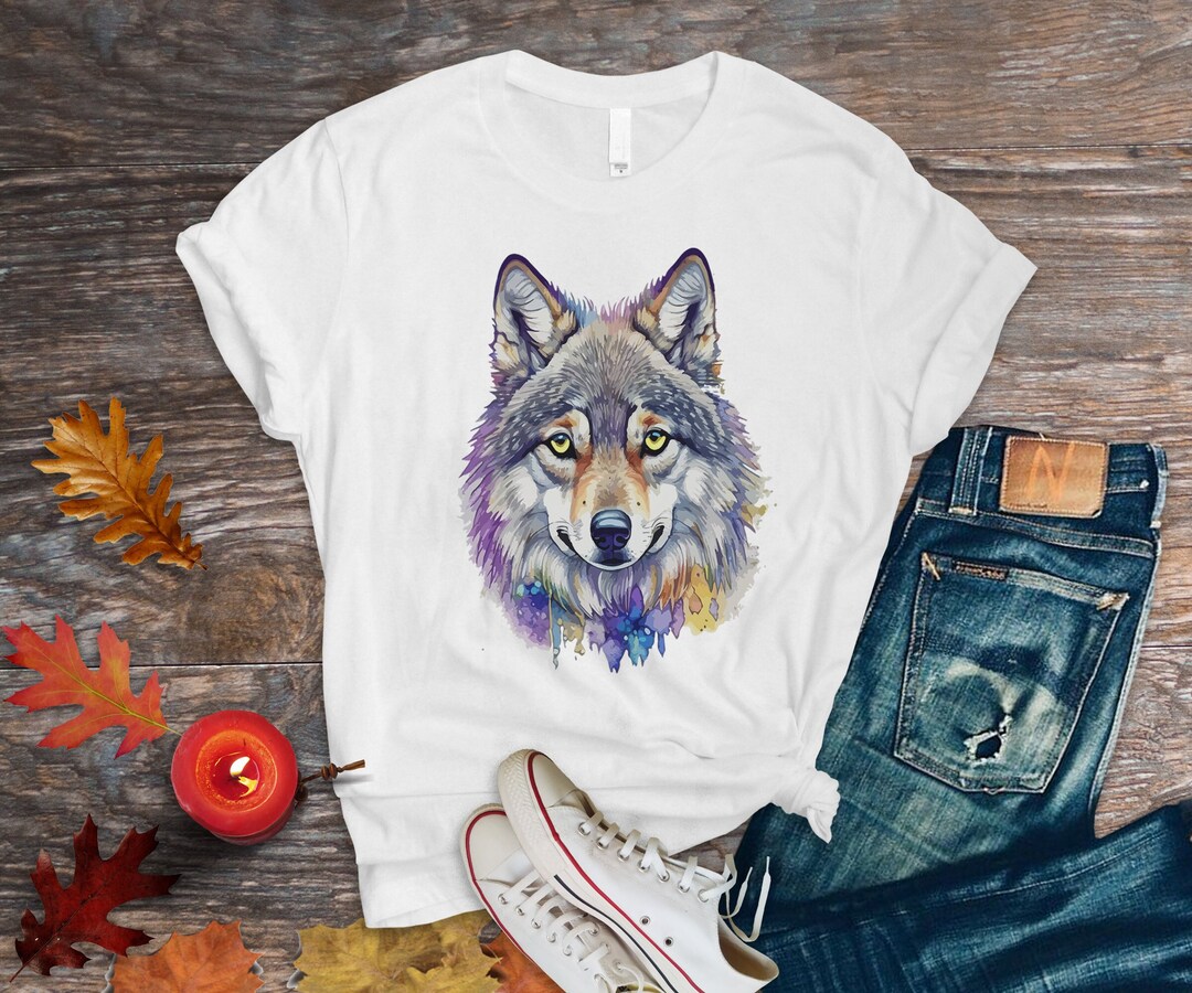 Wolf Nature Shirt, Wolf Shirt, Wolf Moon Tshirt, Gift for Her, Wolf ...