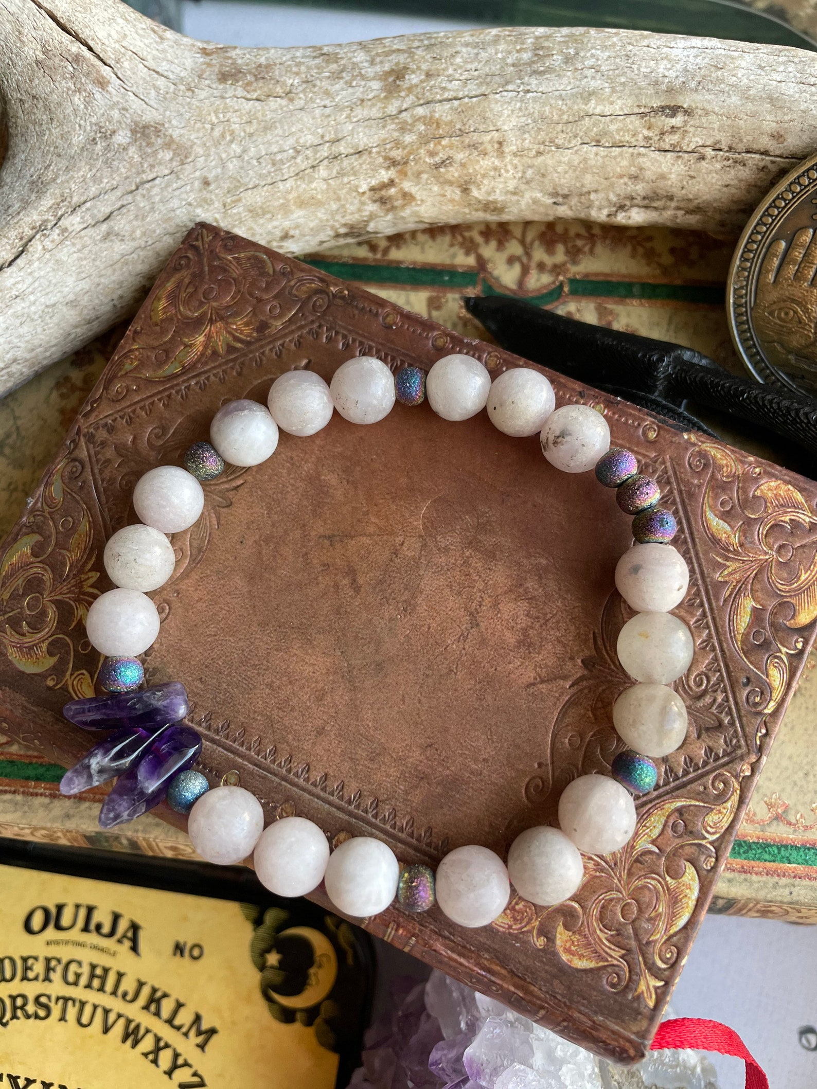 Spiritual Healing Bracelet Crystal Bracelet Matte White Etsy
