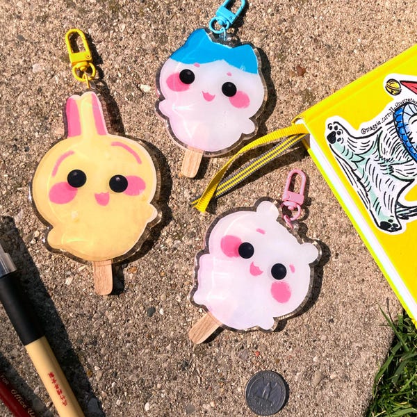 Cute Chiikawa Popsicle Stick Keychains