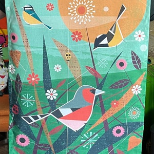 Birds in the meadow Tea towel