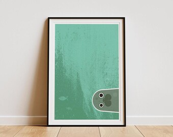 Nosy Seal 4 Print: Retro 1960s Style Animal Illustration