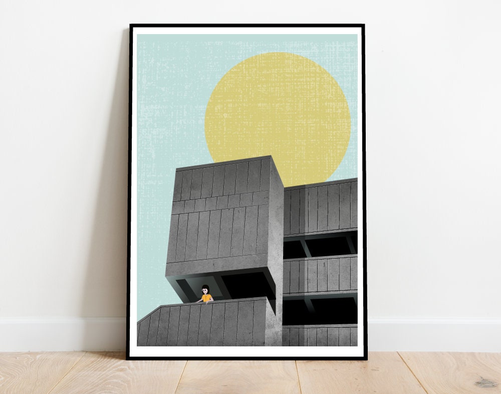 Brutalist Architecture and Girl Number 1 Architecture - Etsy UK
