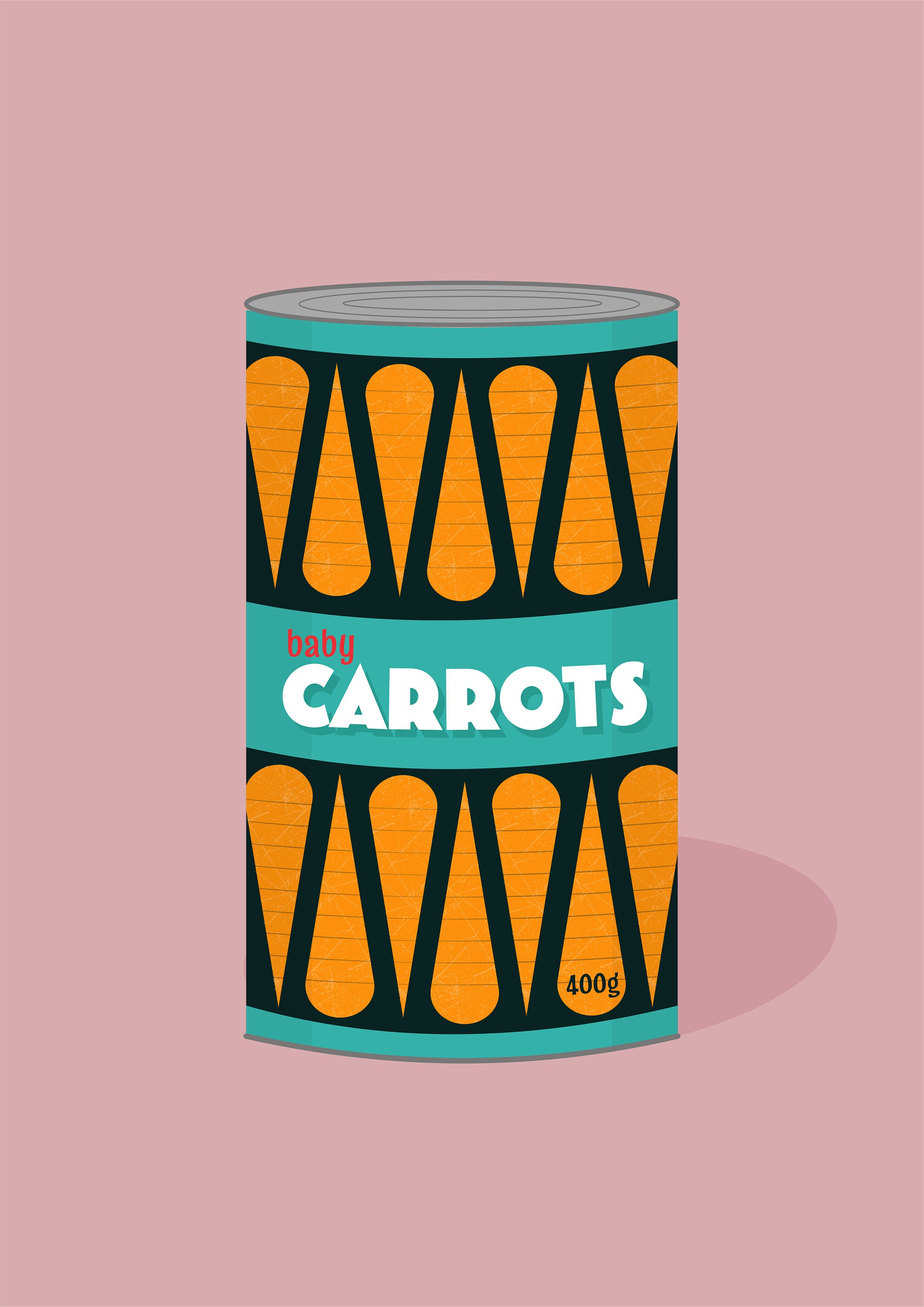 Tinned baby carrots Retro print — Mr Watson Design