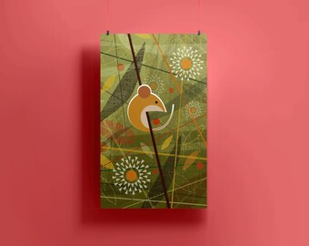 Field Mouse in the Long Grass Tea towel - cotton dish towel, kitchenware, homewares