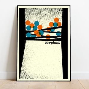Kerplunk Retro board game, retro midcentury 1960s Illustration print/poster classic scandi - geometric print - minimalist art - retro poste