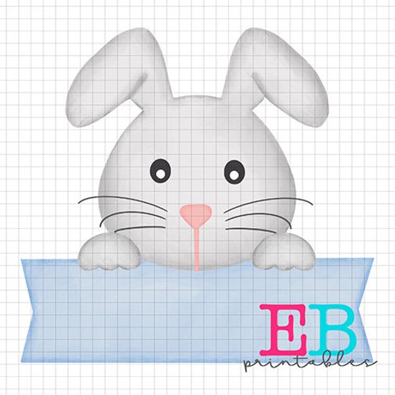 Bunny Sublimation Design Boy Easter Design With Name Banner Etsy