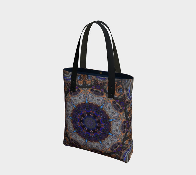 Blue Nebula design 2 Acrylic paint print Tote Bag,shopping,purse,handbag,mandala,school bag,magnetic closure,gift bag,mulit-use