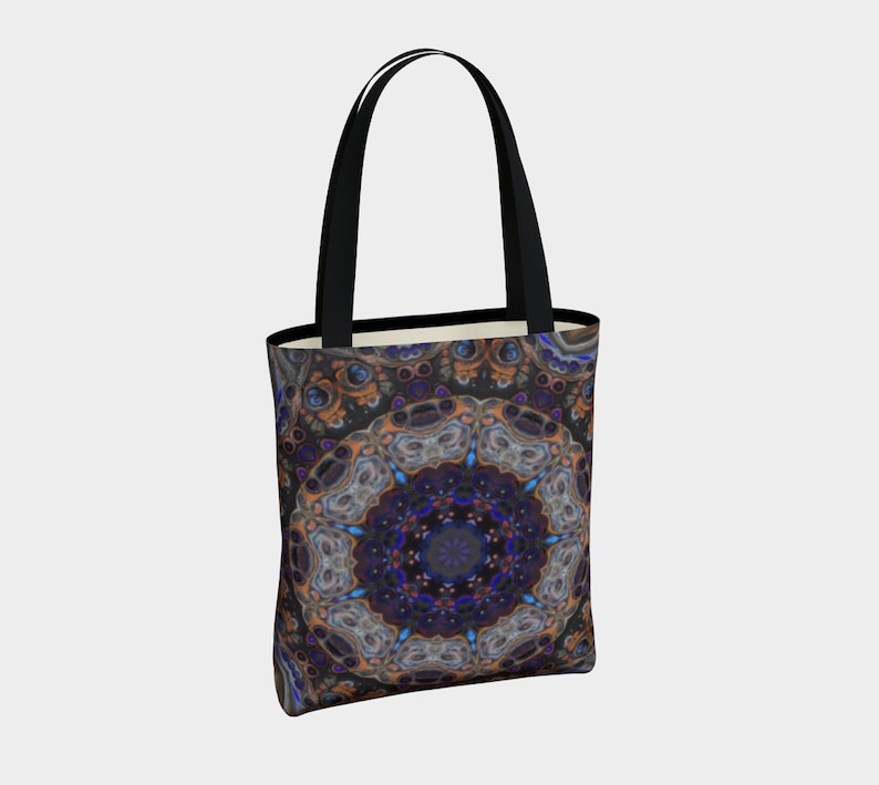 Blue Nebula design 2 Acrylic paint print Tote Bag,shopping,purse,handbag,mandala,school bag,magnetic closure,gift bag,mulit-use