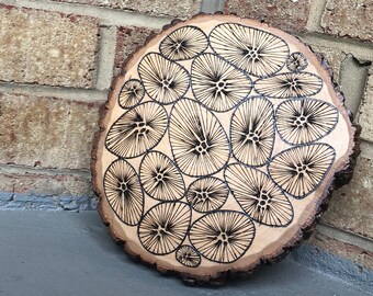 Plaster drewna spalonej otoczakiem