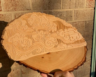 Chmura rzeźbiony akrylowy blok z surowego drewna