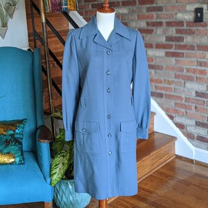 Vintage 1960's 70's Light Blue Trench Coat by Jack Feit image 1