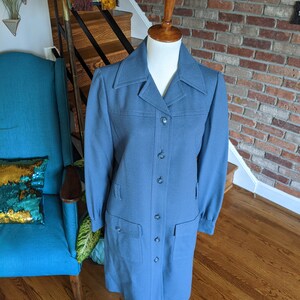 Vintage 1960's 70's Light Blue Trench Coat by Jack Feit image 4