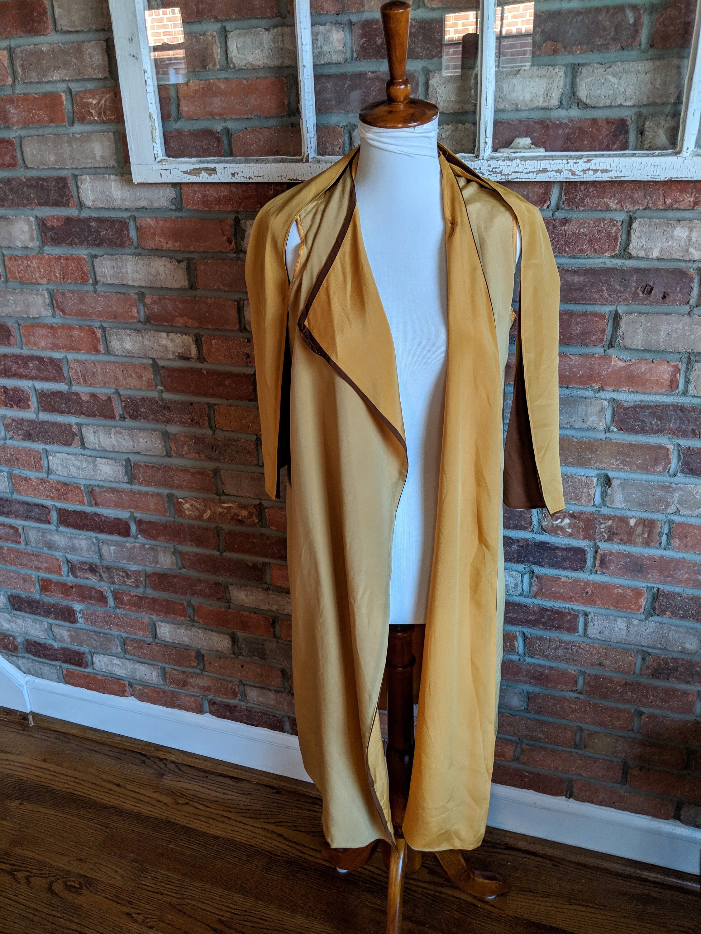 Vintage 1920s Flapper Reversible Golden Silk Cape Vest Kimono Style ...