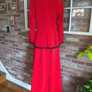 Vintage 1970's Young Dimensions by Saks Fifth Avenue Red Maxi Skirt Suit Set w/black details image 6